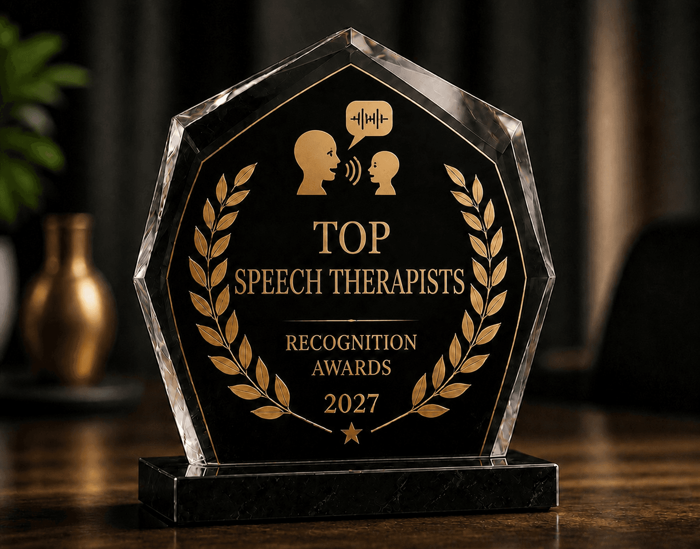 TopSpeechTherapists.com recognition award plaque